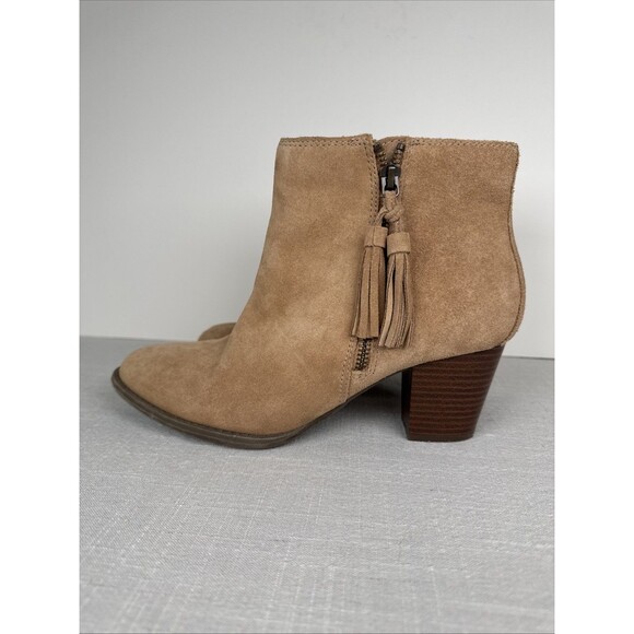 Vionic Ankle Zip Boots Tassel Women’s 9 Madeline Wheat Suede Weather Resist - Picture 5 of 15